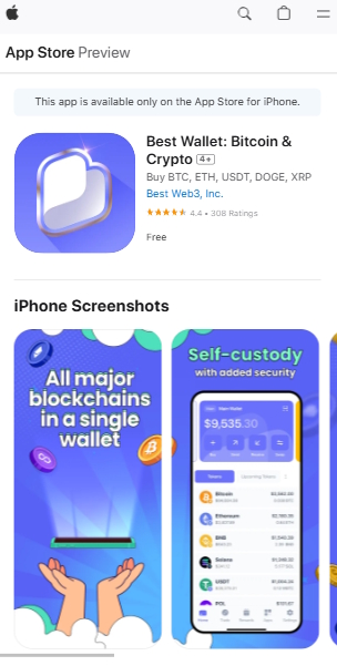 Download Best Wallet app from the App Store.