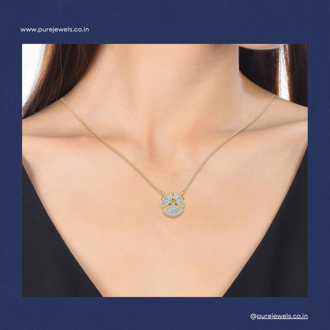 Certified lab diamond pendant for a woman to choose for a Godh Bharai rasam in India.