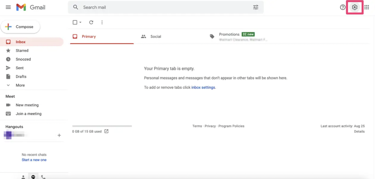 steps to enable dark mode on Gmail