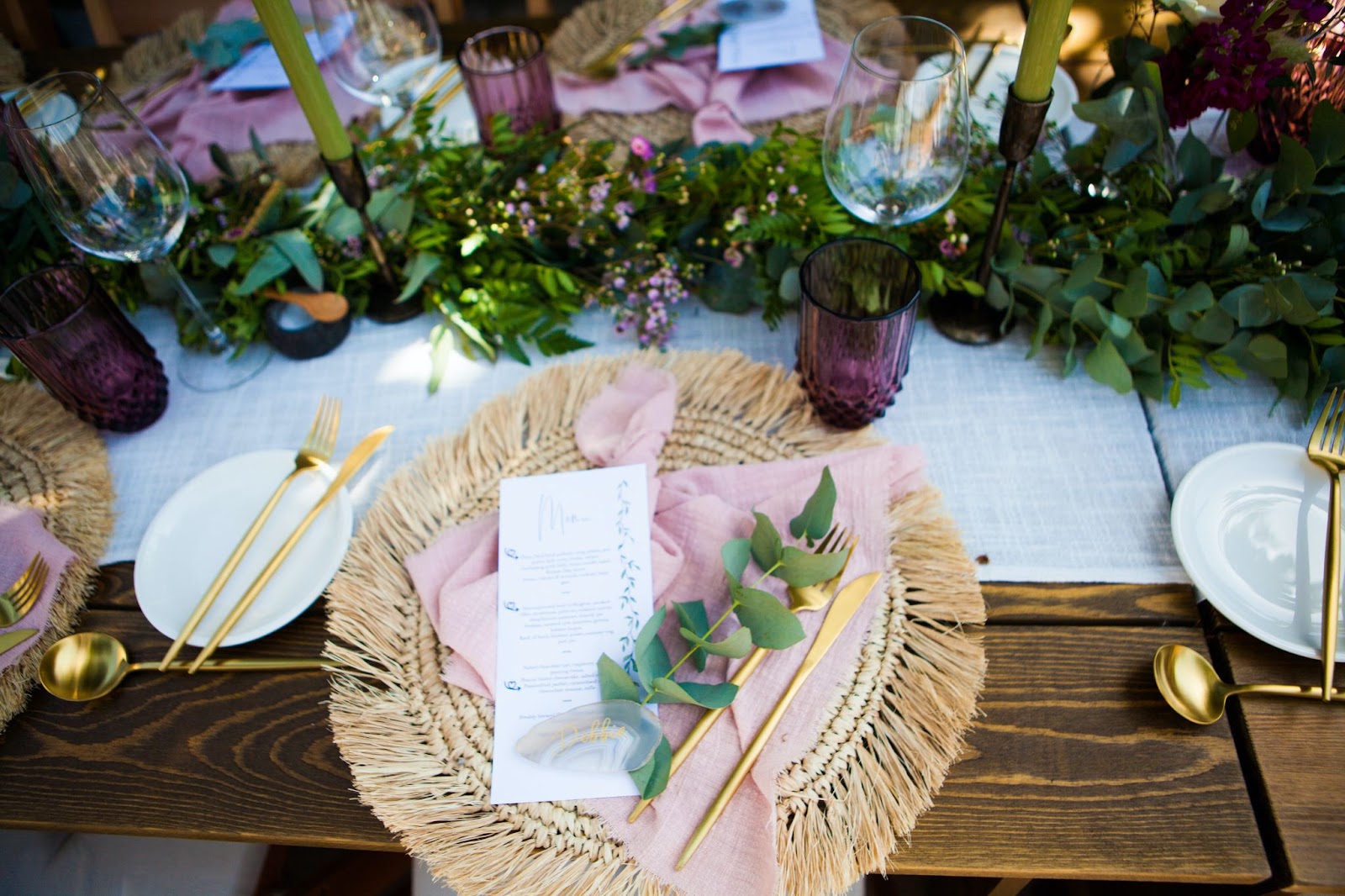 Modern Rustic wedding setting using What a Host Home Accessories