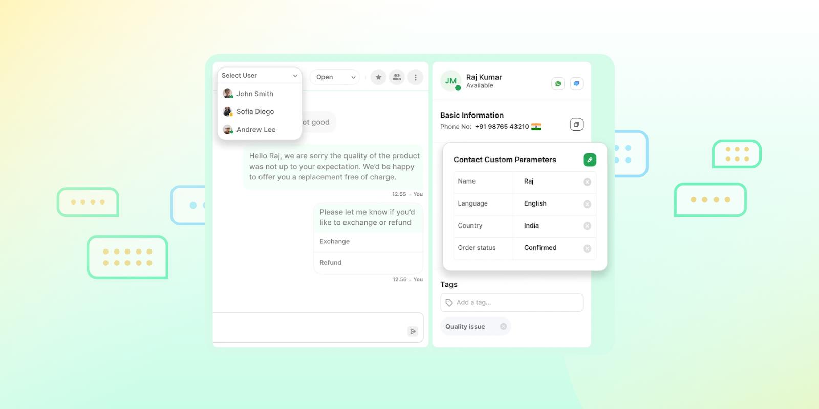 Wati's shared team inbox feature for WhatsApp automation