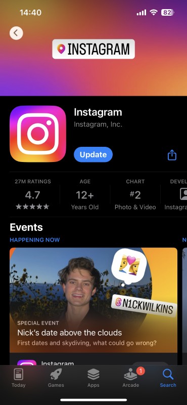 Instagram Keeps stopping? Update Instagram