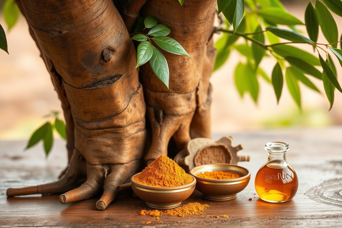 Sandalwood tree and powder with oil extract