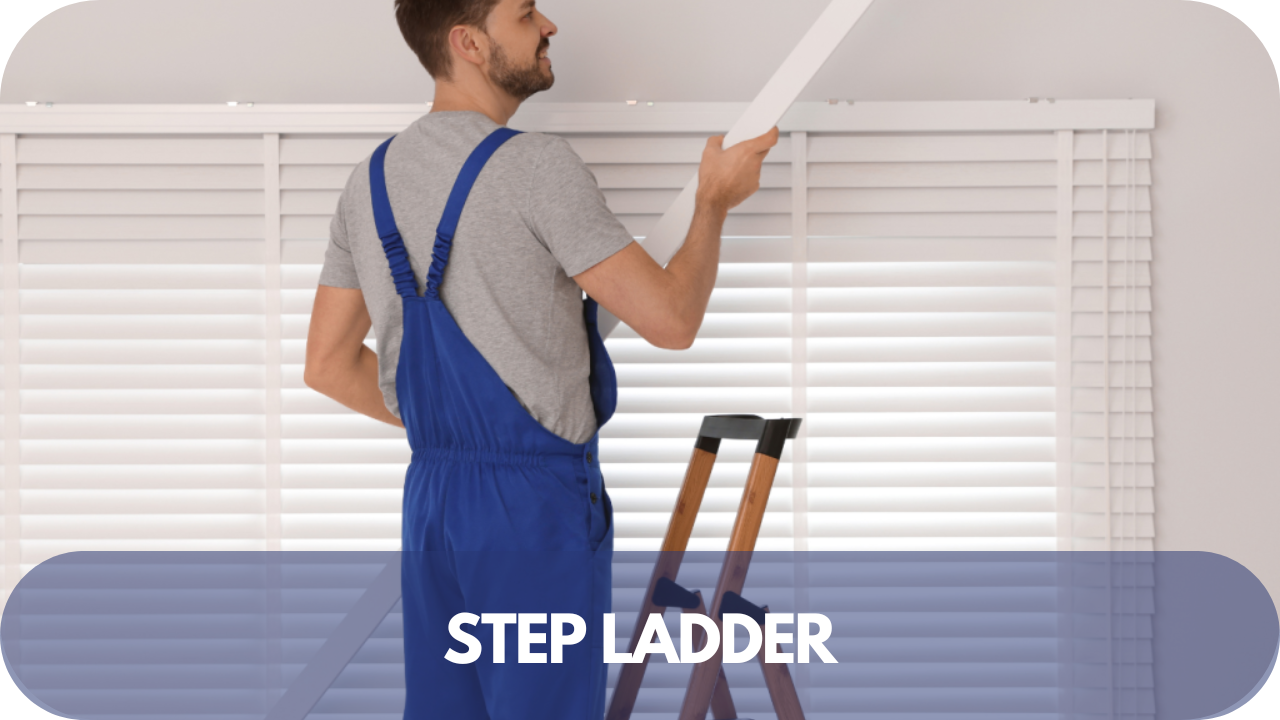 Reach new heights safely with a sturdy step ladder for blind fitting.