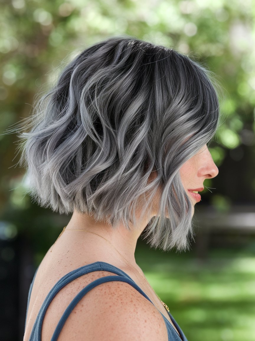 61. Short Bob with Gray Babylights