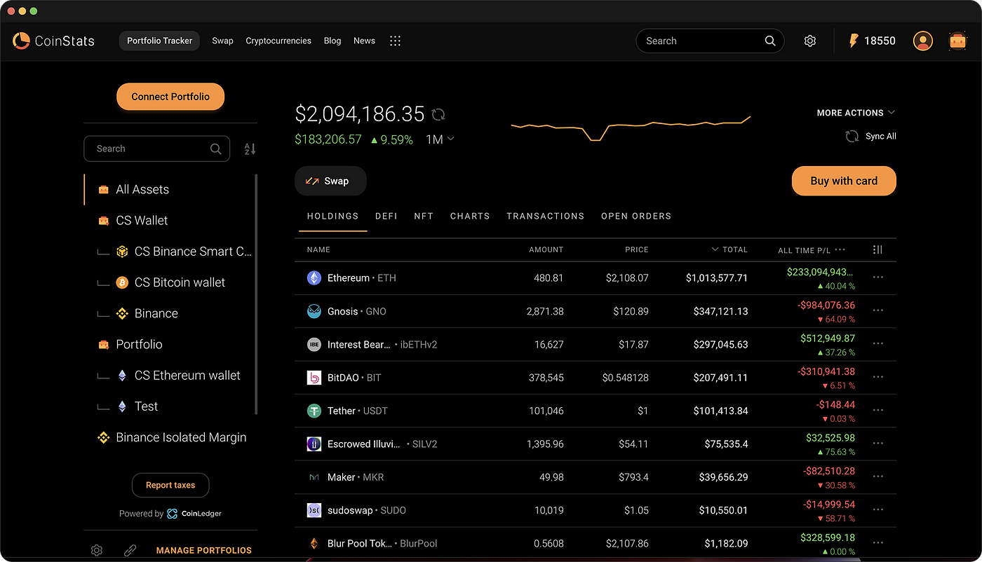 unified view of all your money with coinstats