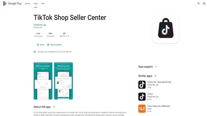 Download TikTok Shop Seller Center app 