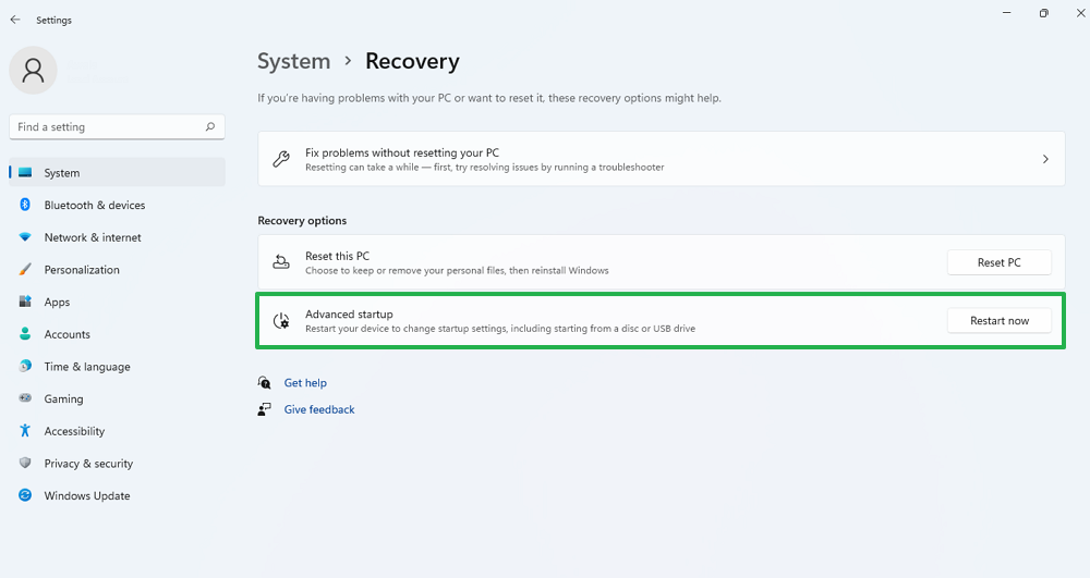 to Run CHKDSK from Boot in Windows 11 via advanced startup