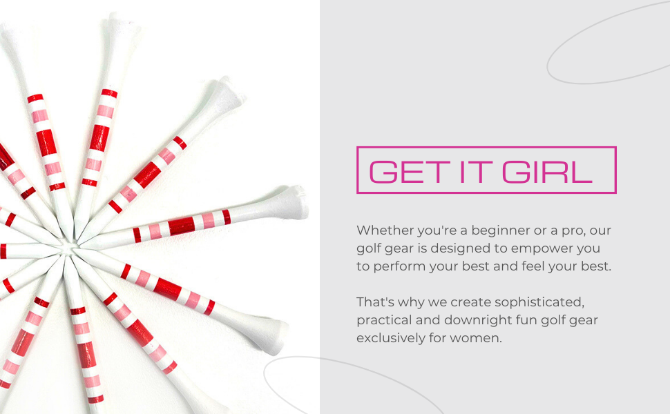 pink tees golf, women golf accessories