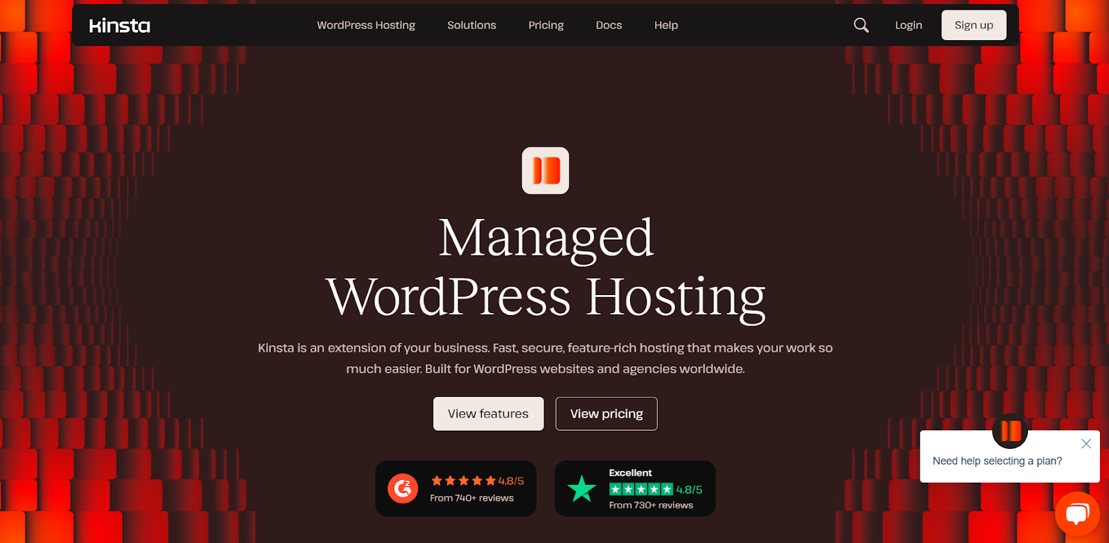 Kinsta managed hosting provider