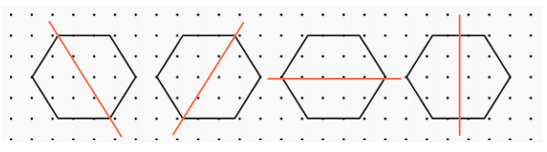 lines that showing different ways of making a half