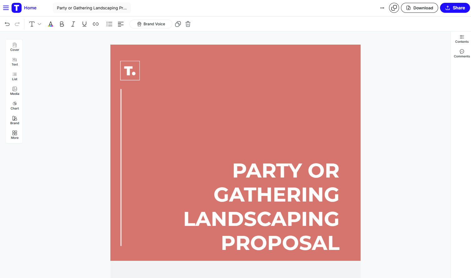 Party or Gathering Landscaping Proposal Template by Template.Net