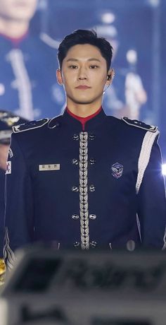 This contain an image of  Lee Do Hyun military photo on uniform standing