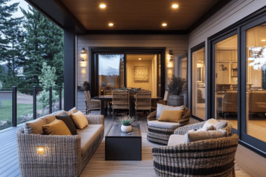 ways to design a deck that complements your home indoor outdoor transition to living area furniture custom built michigan