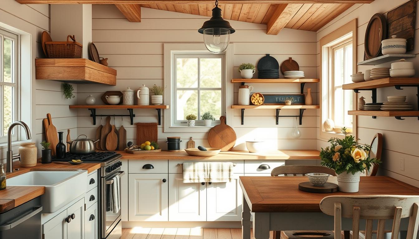 shiplap walls kitchen