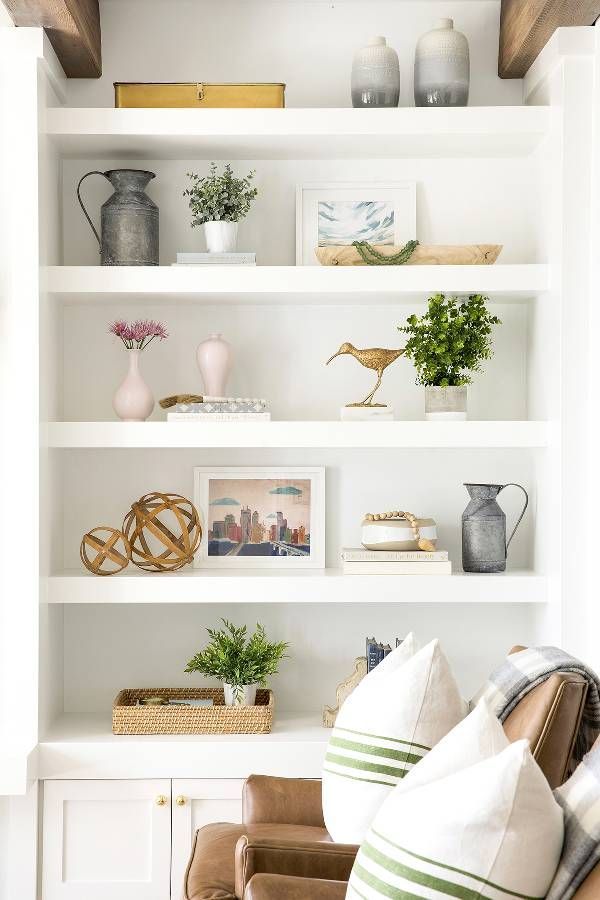 shelves with objects on them