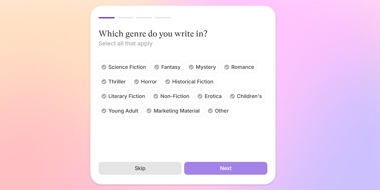 A screenshot of Sudowrite's intuitive dashboard after signing up