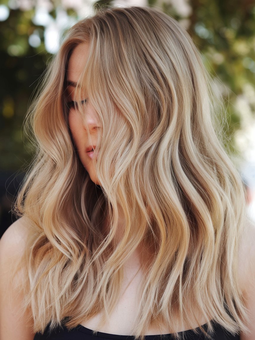 2. Warm Beige Honey Blonde Waves