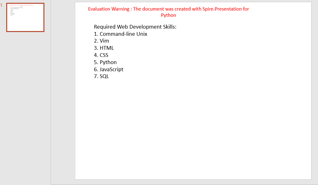 Python Create Numbered Bulleted List in PowerPoint