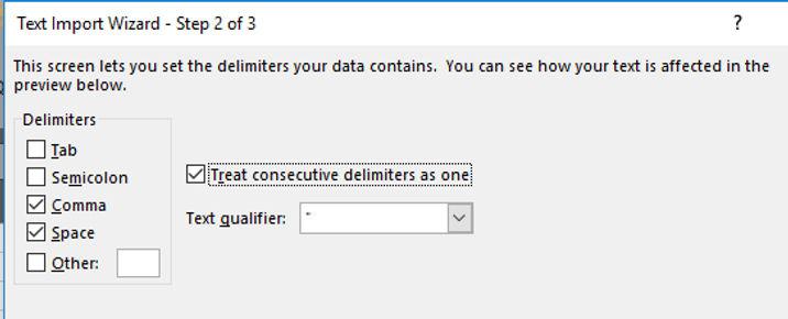 Setting a Text Qualifier When Importing Data into Excel