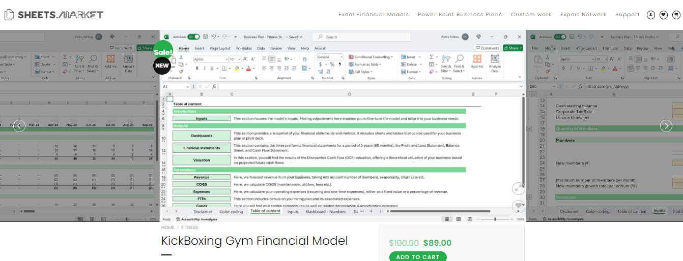 KickBoxing Gym financial model