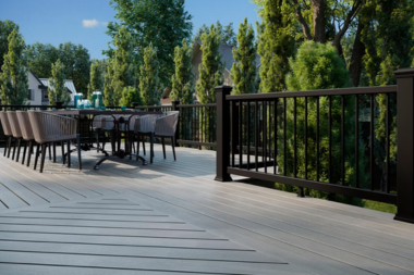 how to access your trex warranty for your composite deck outdoor living space with long dining table and chairs custom built michigan
