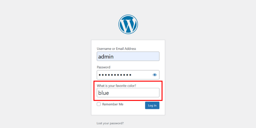 Example of Security Questions
