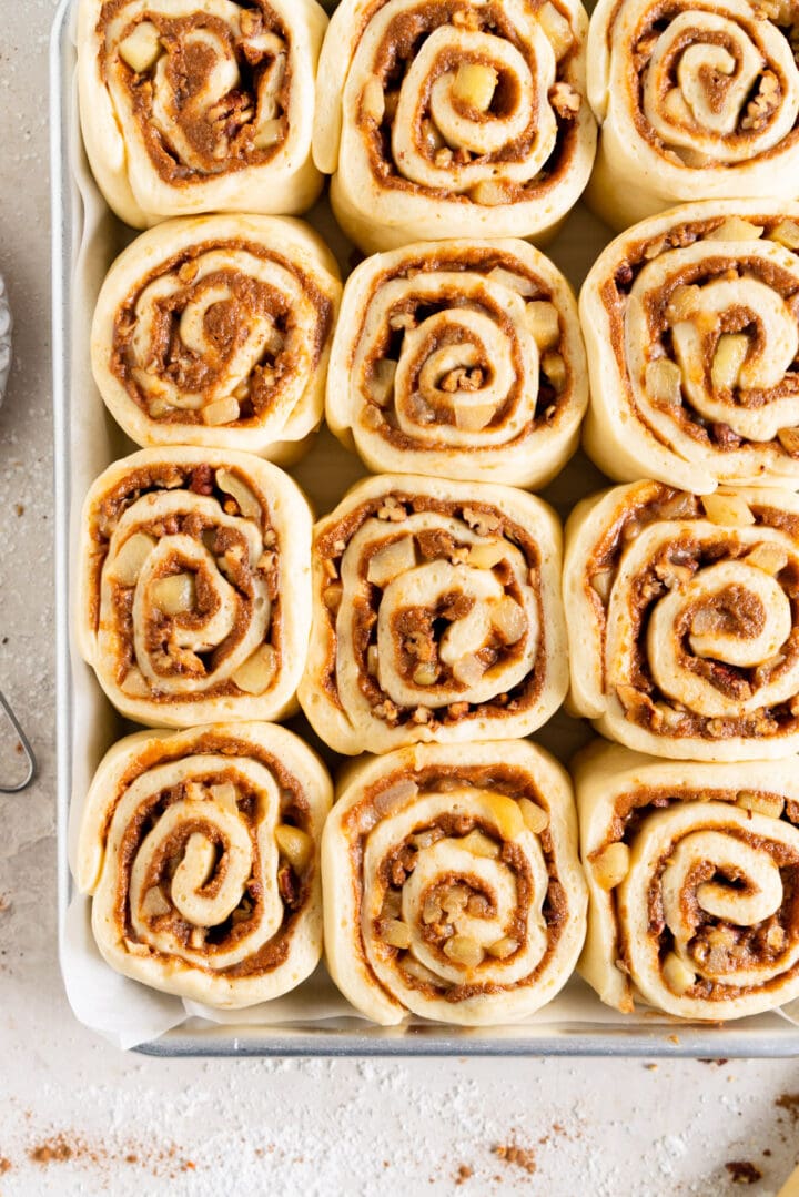 left corner shot apple cinnamon rolls