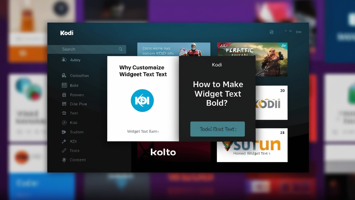 Kodi Addons Fentastic how to make widget text bold