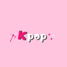 This contains an image of the word kpop on a pink background