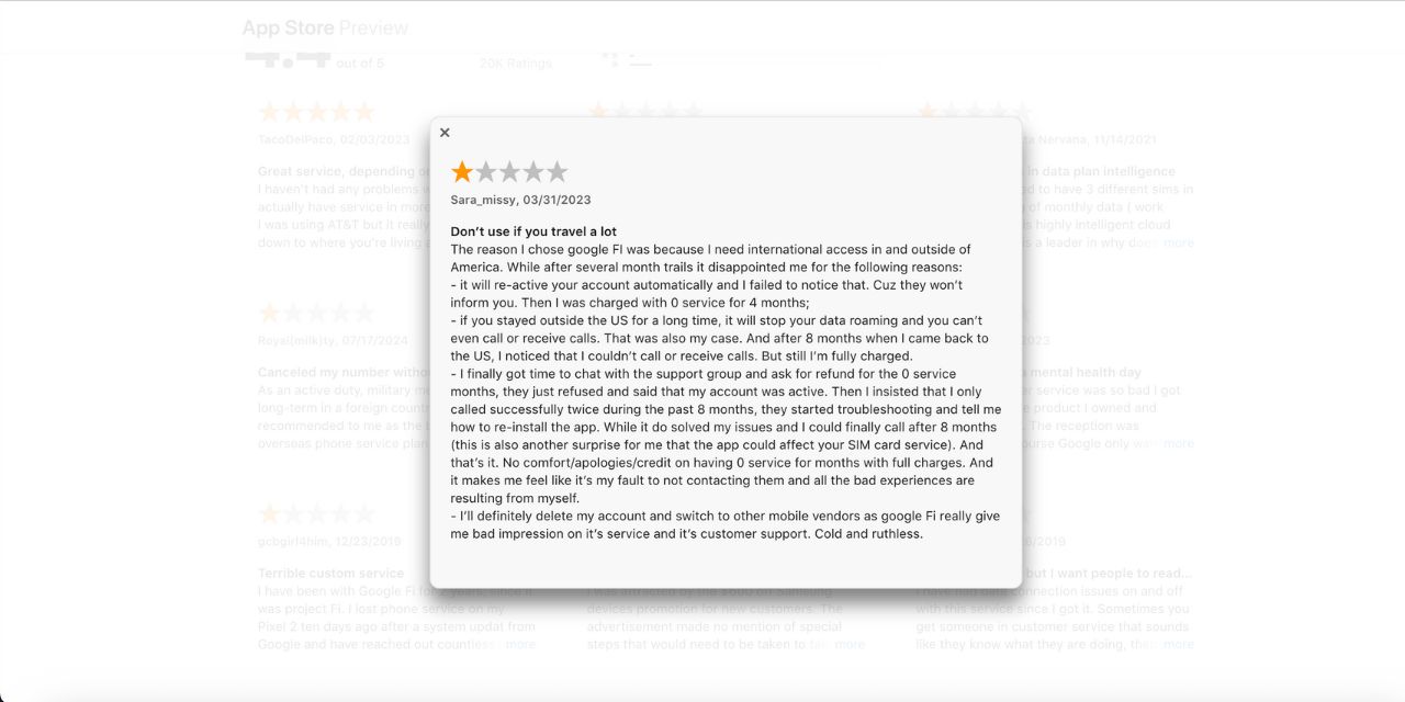google fi esim bad review