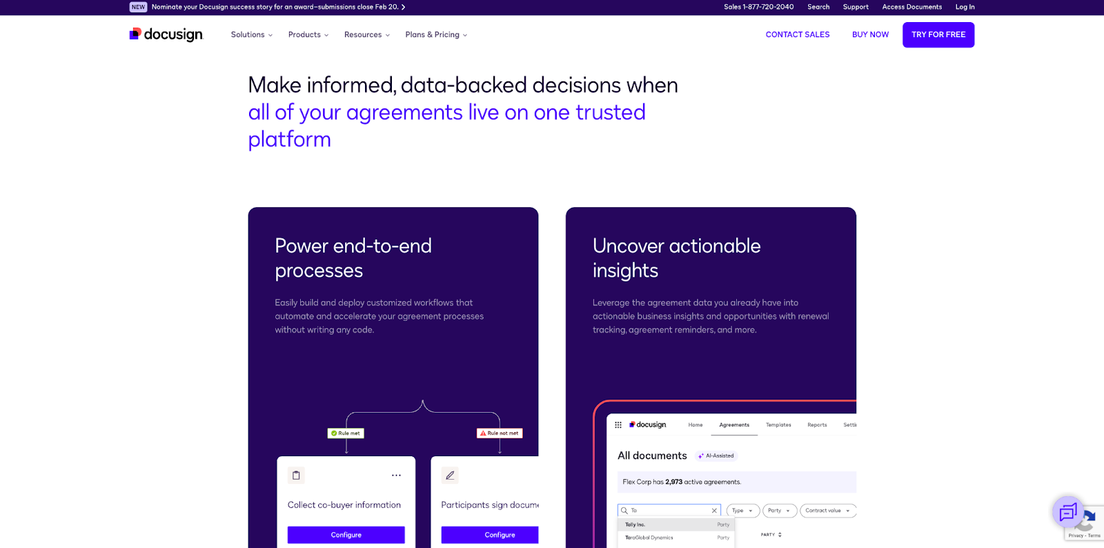 DocuSign-AI-powered document analysis section