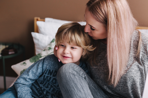 child with his mom