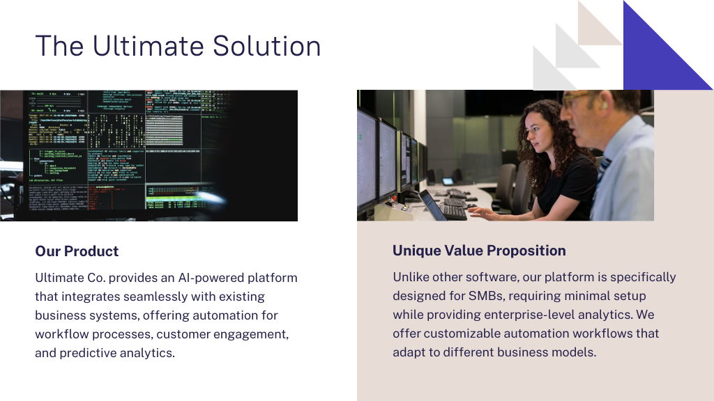 value proposition slide in piktochart business plan presentation template