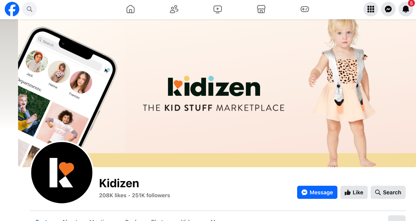 Kidizen facebook page