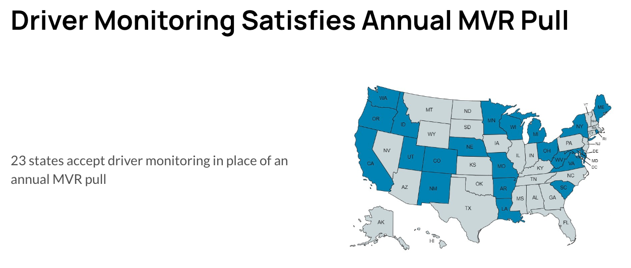 driver monitoring satisfies annual mvr pull