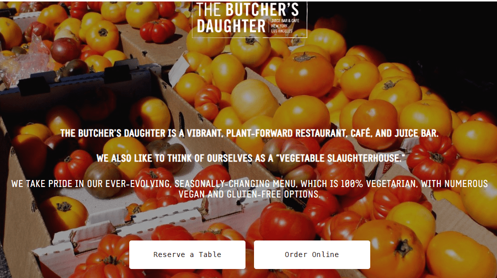 The Butcher’s Daughter dashboard