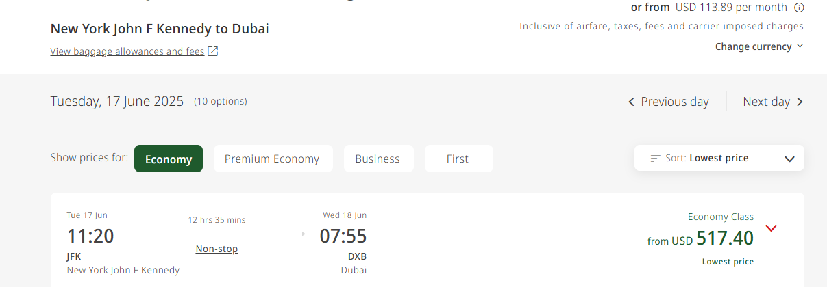 How much is the Emirates Airlines Cancellation Fee?