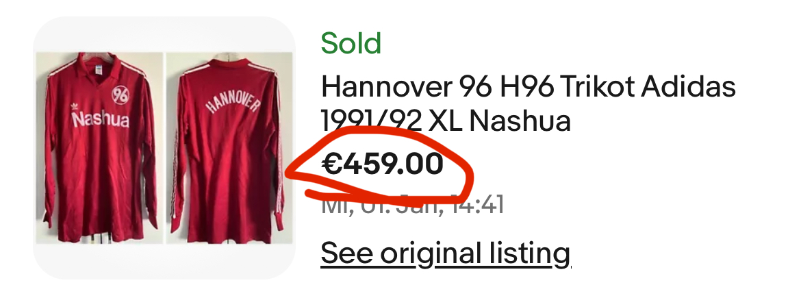 Authentic rare football shirt price example 1