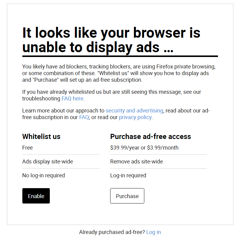Adblock monetization strategy by The Atlantic