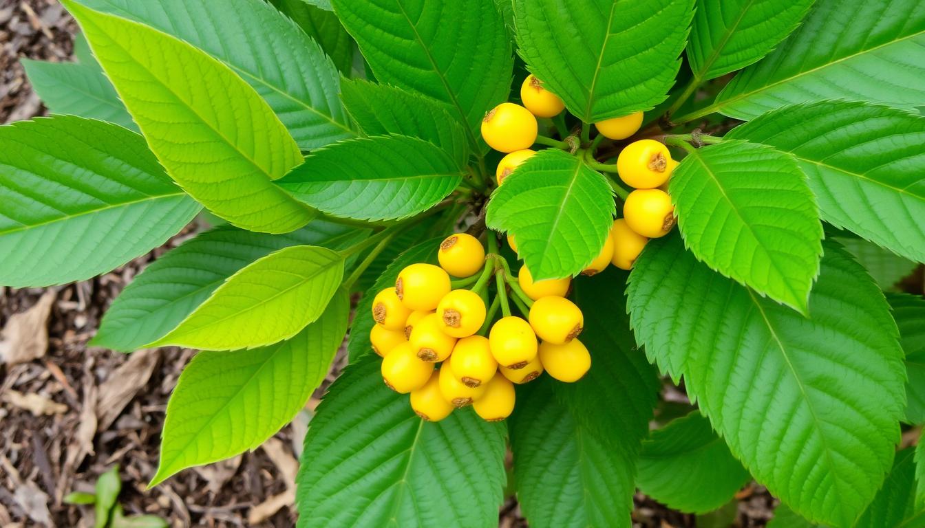 Folhas e frutos de cinamomo