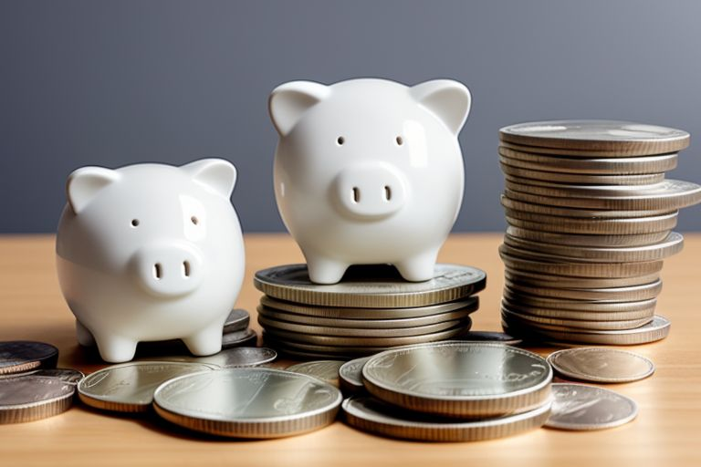 Two piggy banks sitting on top of coins, symbolizing different methods of maximizing liquidity such as public debt, money market funds, and foreign deposits.