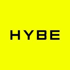 This  contain an image of  the word hybe on a yellow background