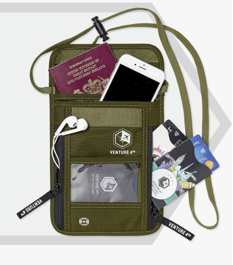 Travel Neck Wallet with RFID Blocking