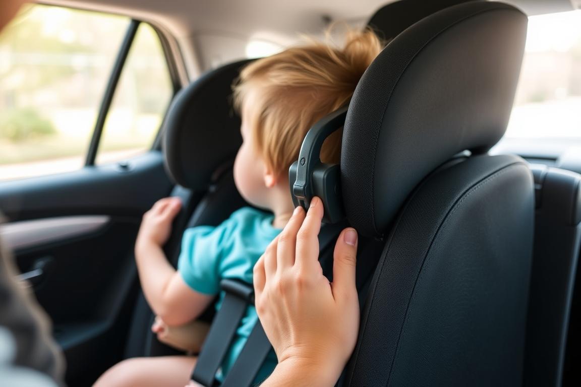 Checking car seat recline angle with indicator