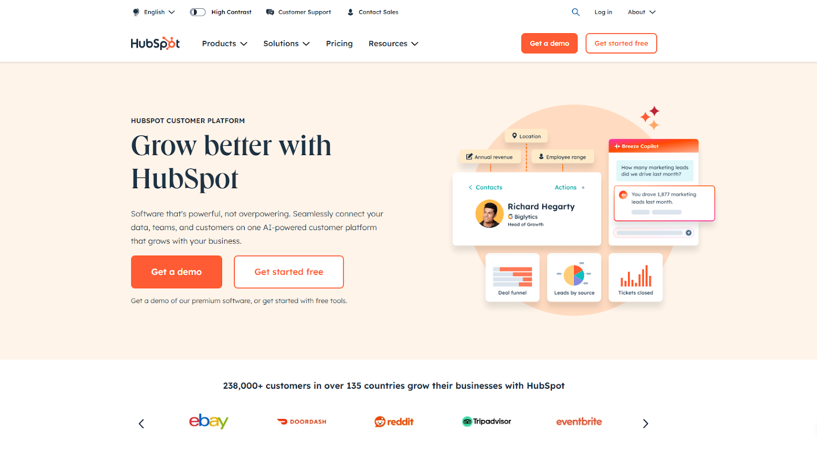 HubSpot Homepage