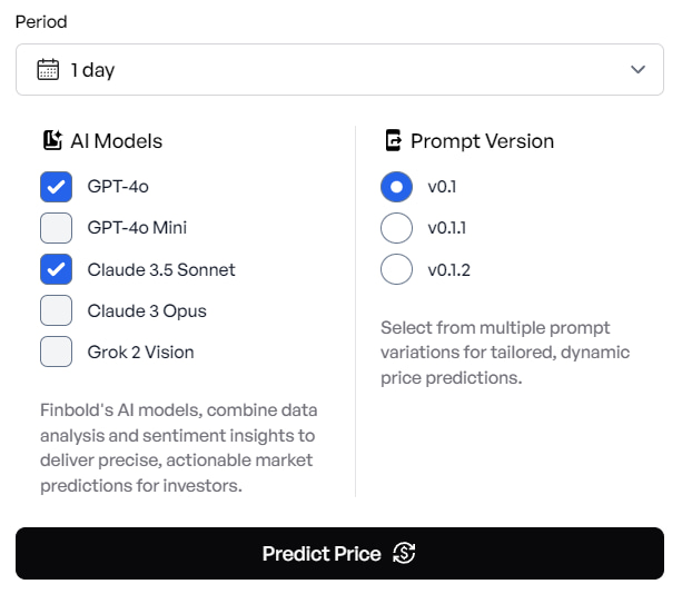 How to Use AI for Investing: Choosing the AI model and prompt version for AI prediction.