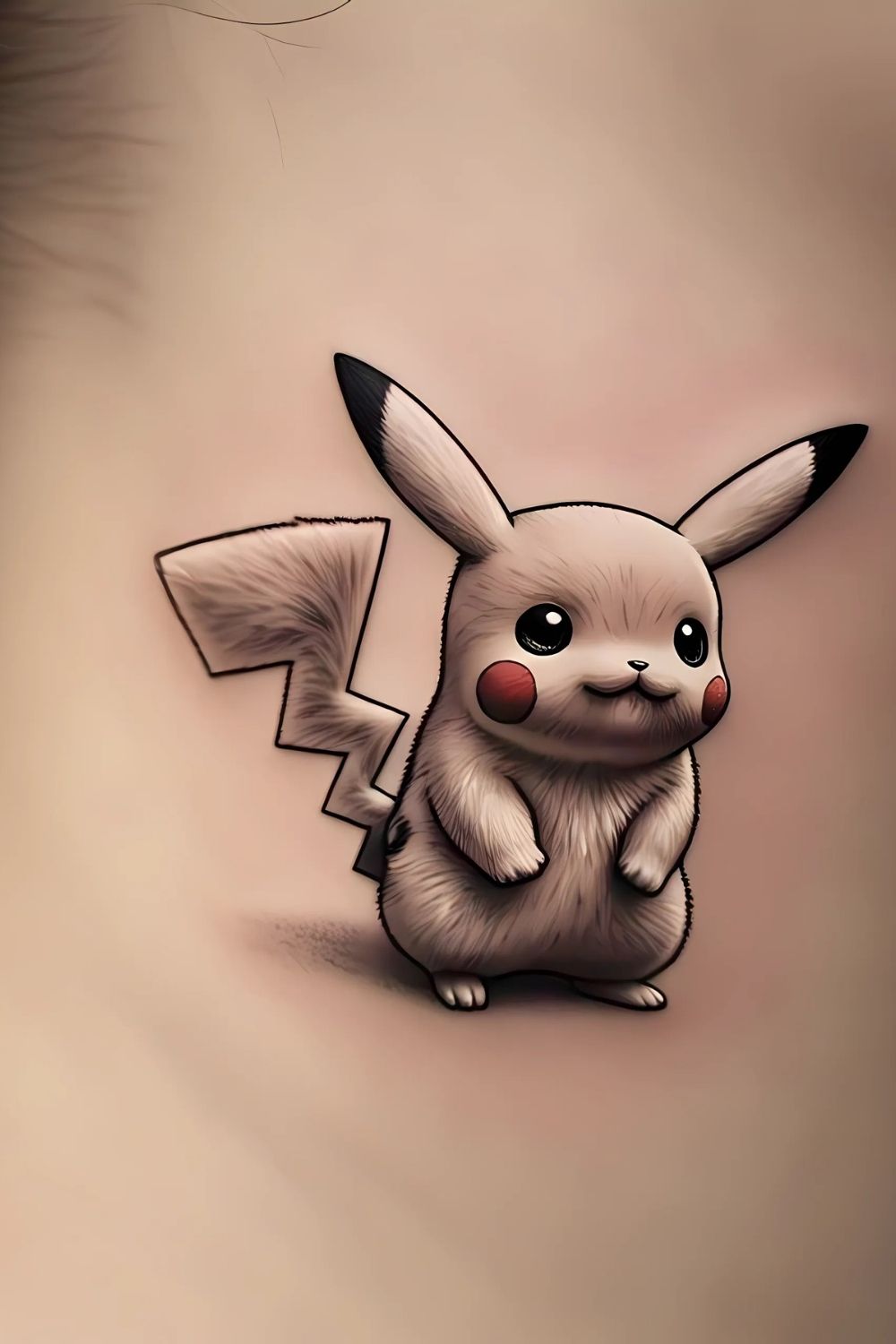 Pikachu Tattoo Black and White
