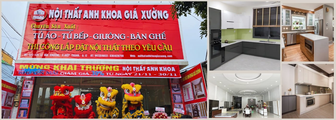 Nội Thất Anh Khoa - Địa chỉ đóng tủ bếp đẹp, giá rẻ