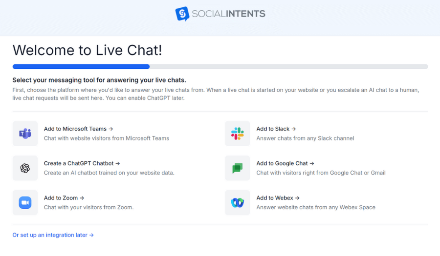 Set up your Social Intents chatbot